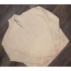 Mate the Label Organic Waffle Half-Zip Sweatshirt NATURAL NWOT SZ S $148